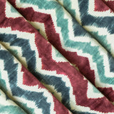 Teal And Burgundy Velvet Fabric By The Metre