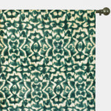 Green N Ivory Abstract Digital Printed Velvet Curtain Panels