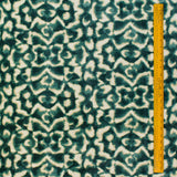 Green And Ivory Velvet Fabric By The Metre