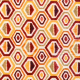 Yellow, Orange Geometric Digital Print Velvet Curtain Panels