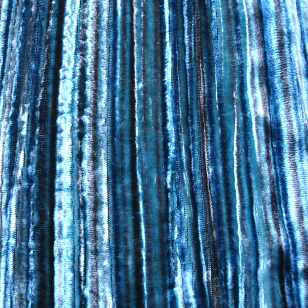 Aqua Swirls Velvet Fabric By The Metre