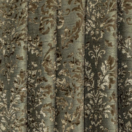 Olive Damask Soft Burnout Velvet Curtain Panels