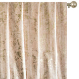 Cream Gold Foil Printed Velvet Textured Curtain Panels