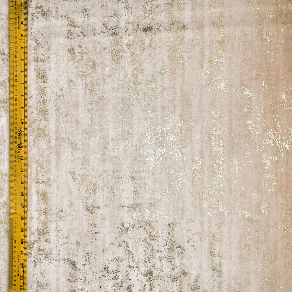 Cream Gold Foil Printed Velvet Textured Curtain Panels