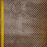 Geometric Brown Jacquard Velvet Fleur De Lis Curtain Panels