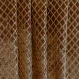 Geometric Brown Jacquard Velvet Fleur De Lis Curtain Panels