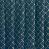 Navy Blue Moroccan Cotton Embroidered Curtain Panels