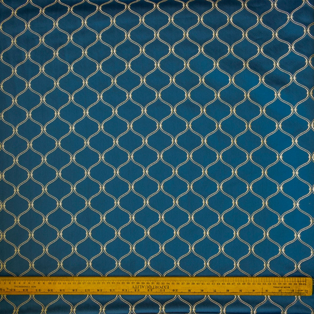 Navy Blue Moroccan Cotton Embroidered Curtain Panels