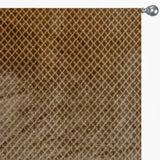 Geometric Brown Jacquard Velvet Fleur De Lis Curtain Panels