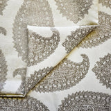 Ivory N Grey Paisley Cotton Woven Curtain Panels
