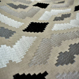 Beige Aztec Geometric Cotton Embroidered Curtain Panels