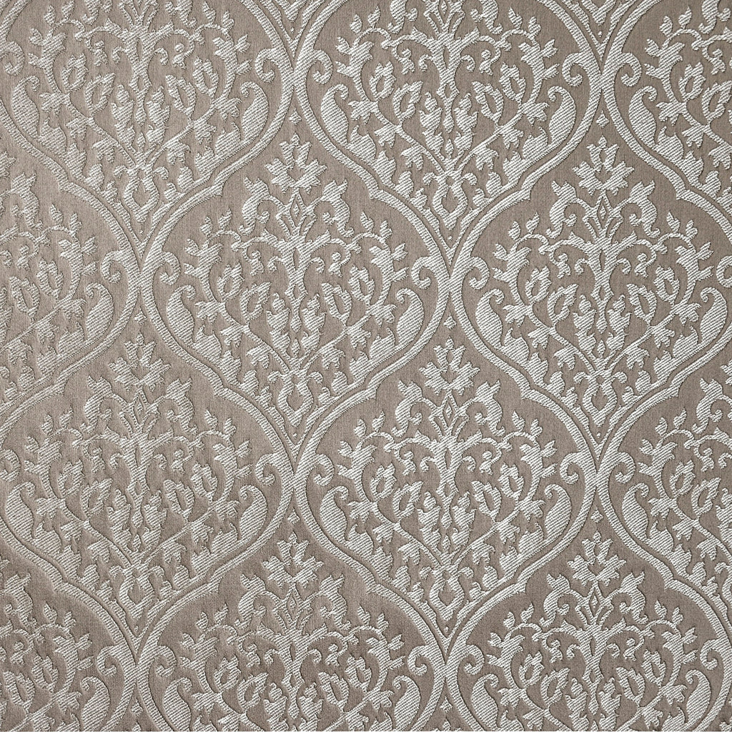 Pearl Beige Floral Polyester Viscose Woven Curtain Panels