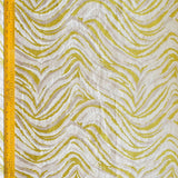 Chartreuse Waves Polyester Cotton Woven Curtain Panels