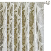 Ivory N Grey Paisley Cotton Woven Curtain Panels
