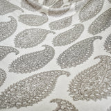 Ivory N Grey Paisley Cotton Woven Curtain Panels