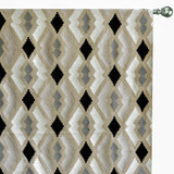 Beige Aztec Geometric Cotton Embroidered Curtain Panels