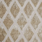 Geometric Diamonds Beige Jacquard Cut Velvet Curtain Panels