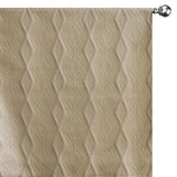 Beige Geometric Viscose Embroidered Woven Curtain Panels