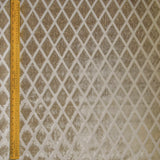 Geometric Diamonds Beige Jacquard Cut Velvet Curtain Panels