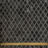 Geometric Diamonds Charcoal Jacquard Velvet Curtain Panels