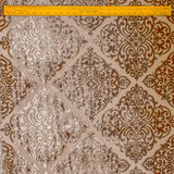 Light Brown Damask Jacquard Velvet Geometric Curtain Panels