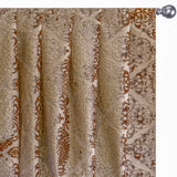 Light Brown Damask Jacquard Velvet Geometric Curtain Panels