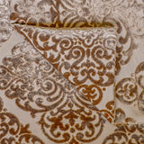 Light Brown Damask Jacquard Velvet Geometric Curtain Panels