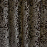 Charcoal Grey Damask Jacquard Velvet Curtain Panels