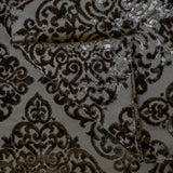 Charcoal Grey Damask Jacquard Velvet Curtain Panels
