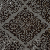 Charcoal Grey Damask Jacquard Velvet Curtain Panels