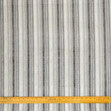 Grey, Teal Stripes Jacquard Chenille Velvet Curtain Panels