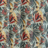 Sea Green, Red Cockatoo Love Cotton Printed Curtain Panels