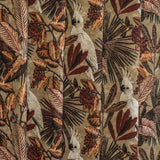 Beige, Brown Cockatoo Cotton Spun Printed Curtain Panels
