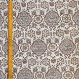 Mandala Brown, Beige Printed Velvet Geometric Curtain Panels