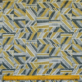 Chartreuse Abstract Grey Printed Cotton Curtain Panels