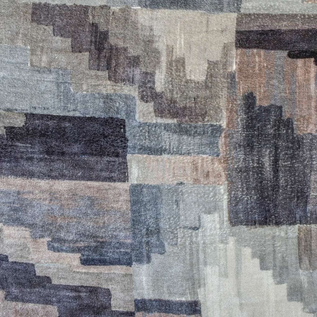 Shades of Gray N Brown Abstract Velvet Print Curtain Panels