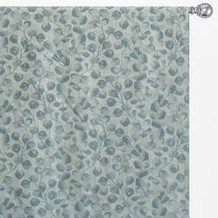 Dusky Blue Petals Jacquard Weave Curtain Panels