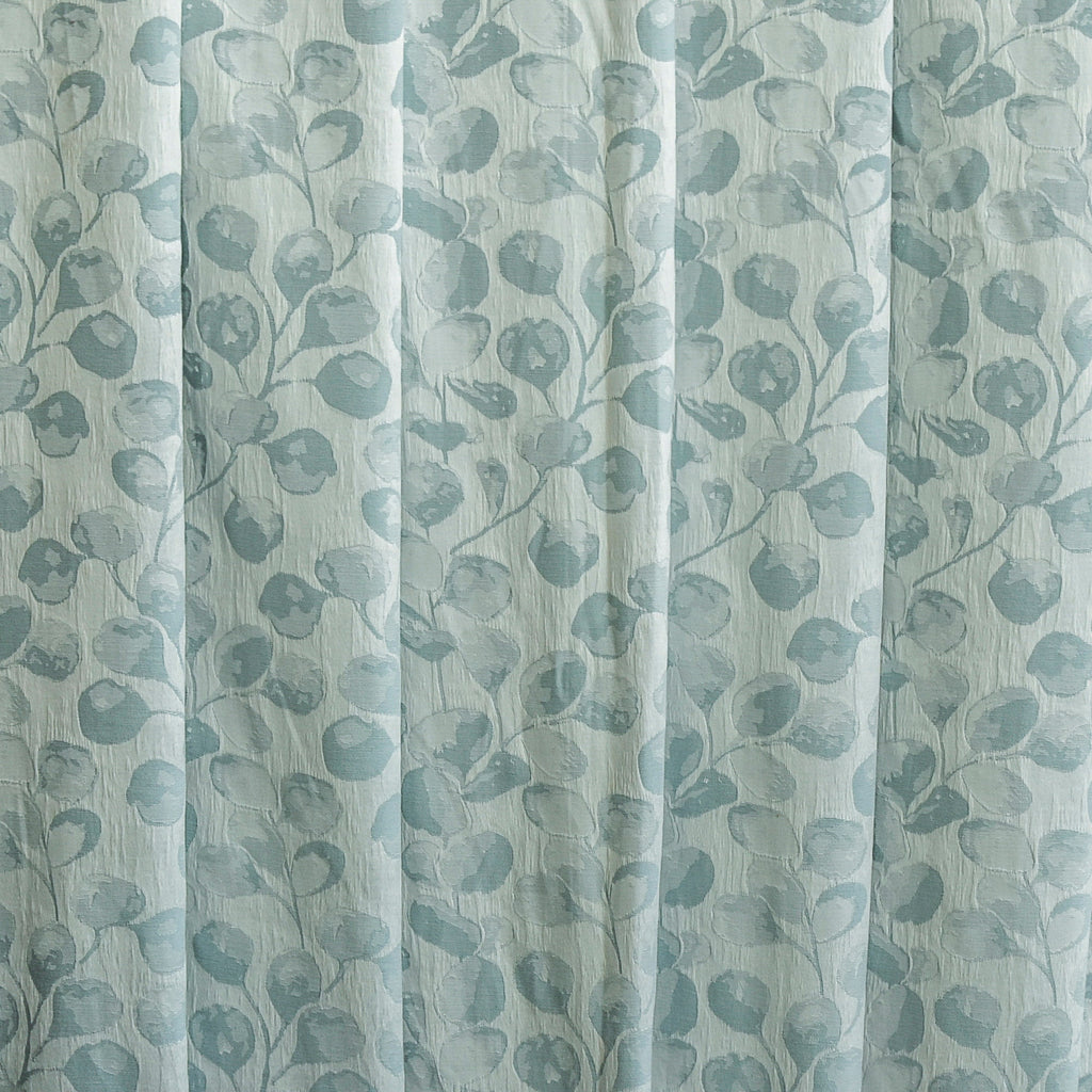 Dusky Blue Petals Jacquard Weave Curtain Panels