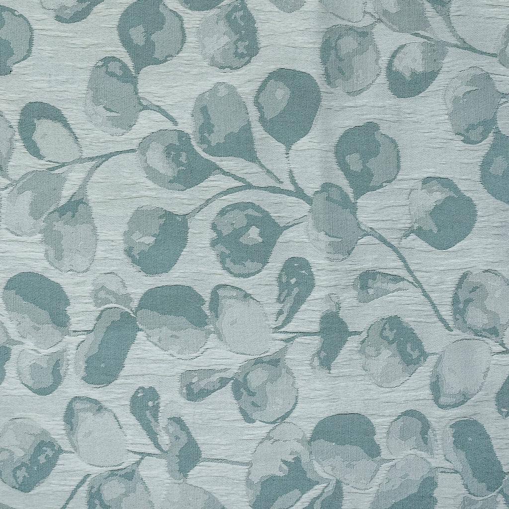 Dusky Blue Petals Jacquard Weave Curtain Panels