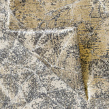 Beige Mosaic Foil Velvet Printed Textured Curtain Panels