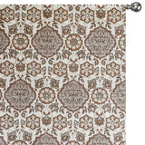 Mandala Brown, Beige Printed Velvet Geometric Curtain Panels