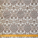 Mandala Brown, Beige Printed Velvet Geometric Curtain Panels