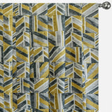 Chartreuse Abstract Grey Printed Cotton Curtain Panels