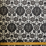 Gray Mandala Printed Velvet Arabic Geometric Curtain Panels