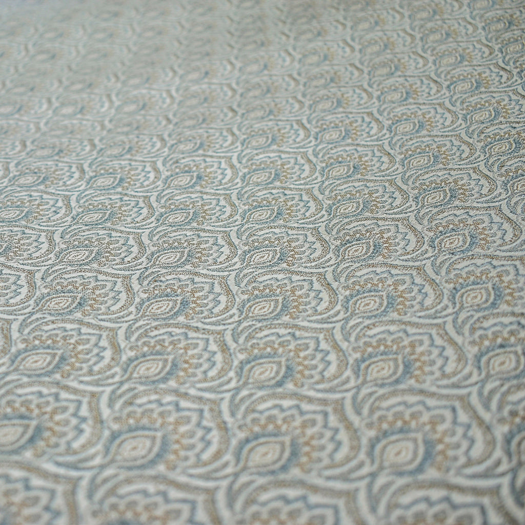 Floral Teal Peacock Jacquard Weave Curtain Panels