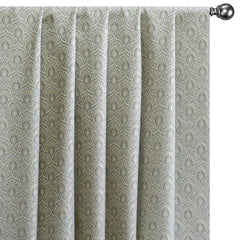 Floral Teal Peacock Jacquard Weave Curtain Panels
