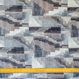 Shades of Gray N Brown Abstract Velvet Print Curtain Panels