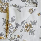 Mustard Yellow Flowers Jacquard Embroidery Curtain Panels