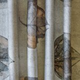 Vintage Leaves Gray Digital Printed Polyester Curtain Panels