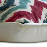 Chevron Groove - Blue Velvet Throw Cushion Cover